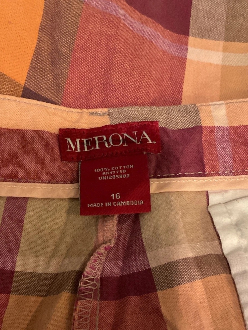 Merona Women's Plaid Chinos Size 16